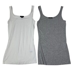 Halogen‎ White and Gray Tank Tops